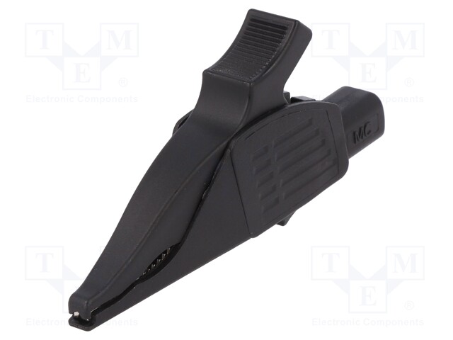 Crocodile clip; 32A; 1kVDC; black; Grip capac: max.30mm