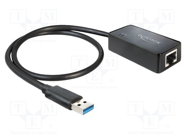 USB to Ethernet adapter; RJ45 socket,USB A plug; black; 0.5m