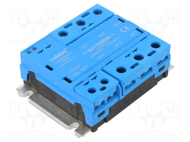 Relay: solid state; Ucntrl: 4÷30VDC; 50A; 24÷520VAC; 3-phase; IP20