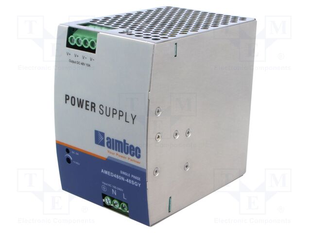 Power supply: switched-mode; for DIN rail; 480W; 48VDC; 10A; 3kV