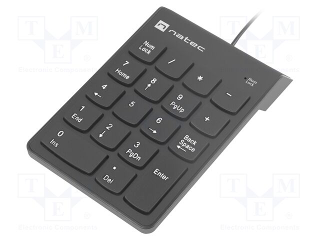Keyboard; black; USB A; numeric,wired; Features: PnP; Len: 1.5m