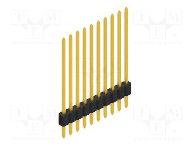 Connector: pin strips; pin header; male; PIN: 10; 1.27mm; THT; 1x10