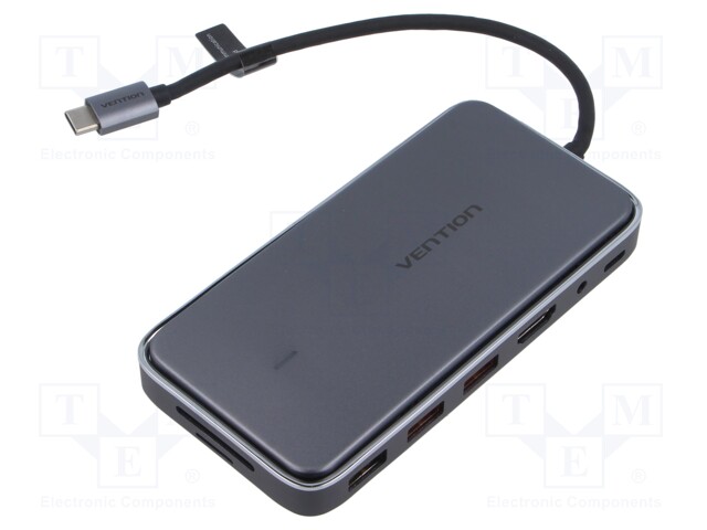 Hub USB; USB 3.0,USB 3.2; grey; Number of ports: 9; 0.15m