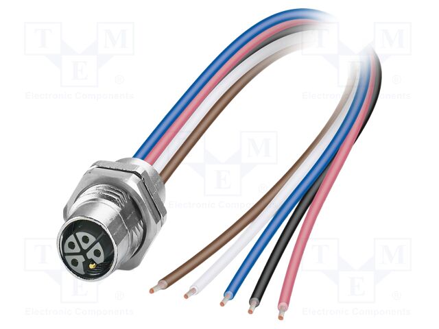 Connector: M12; socket; PIN: 5; female; 63V; straight; IP65; cables