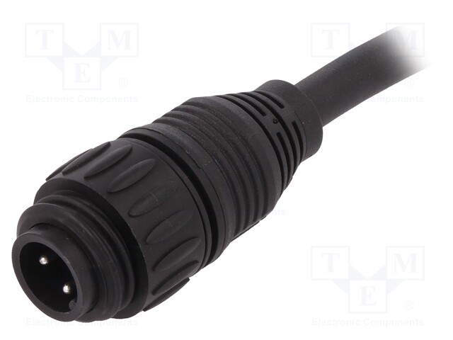 Connector: circular; plug; PIN: 4; male; cables; IP65,IP67; 18A; 1.5m