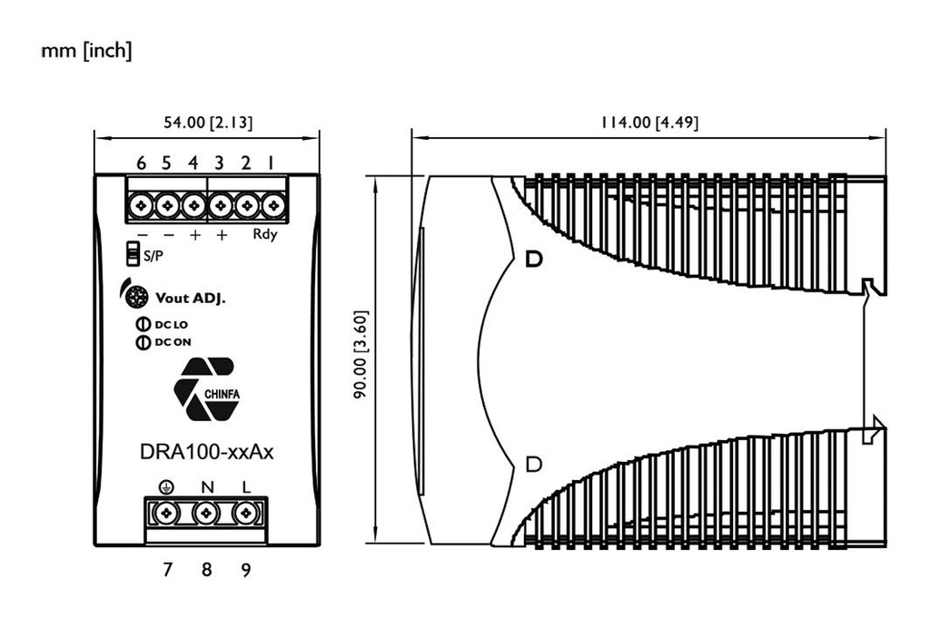 Power supply: switching; for DIN rail; 100W; 48VDC; 2.1A; IP20