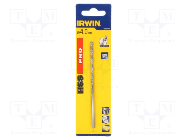 Drill bit; for metal; Ø: 4mm; L: 120mm; Working part len: 80mm