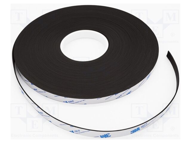 Tape: magnetic; W: 19mm; L: 30m; Thk: 1.5mm; acrylic; black; max.70°C