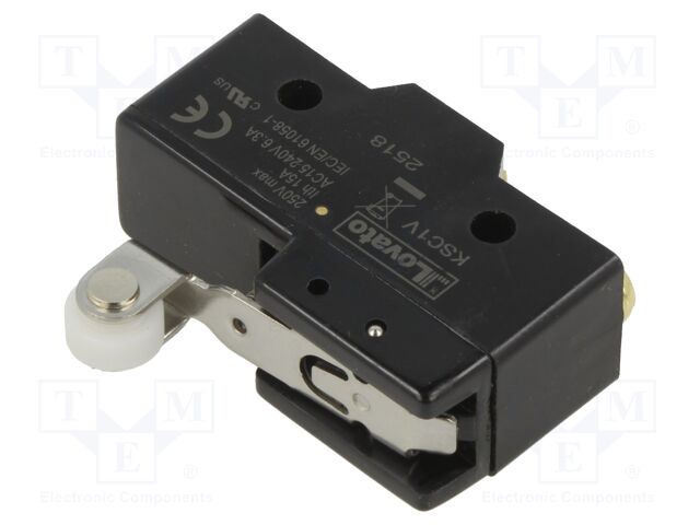 Microswitch SNAP ACTION; 3A/250VAC; with lever (with roller)