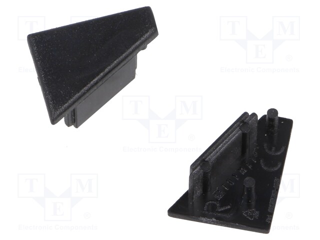 Cap for LED profiles; black; ABS; with the inscription TOPMET