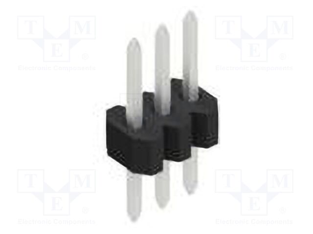 Connector: pin strips; pin header; male; PIN: 3; 1.27mm; THT; 1x3