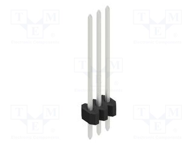Connector: pin strips; pin header; male; PIN: 3; 1.27mm; THT; 1x3