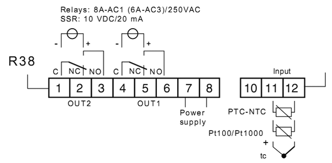 Module: regulator; Pt100; temperature; -50÷850°C; SSR; on panel
