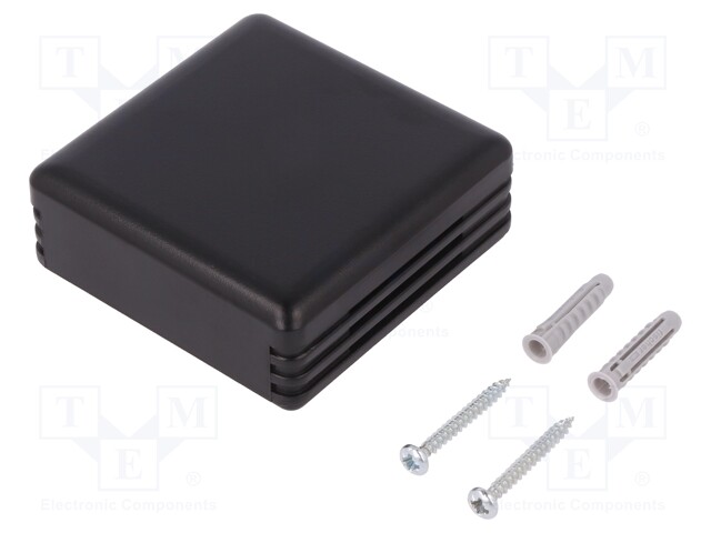 Enclosure: for alarms; X: 71mm; Y: 71mm; Z: 27mm; ABS; black