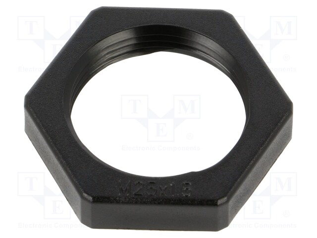 Nut; M25; polyamide; black; Pitch: 1.5