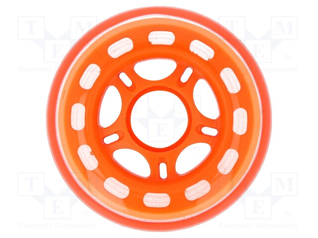 Wheel; orange; Shaft: smooth; Pcs: 1; push-in; Ø: 75mm; W: 23.8mm