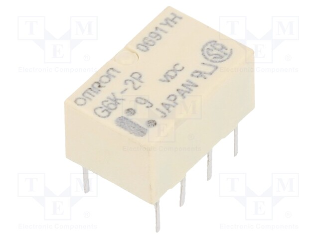 Relay: electromagnetic; DPDT; Ucoil: 9VDC; 0.3A/125VAC; 1A/30VDC