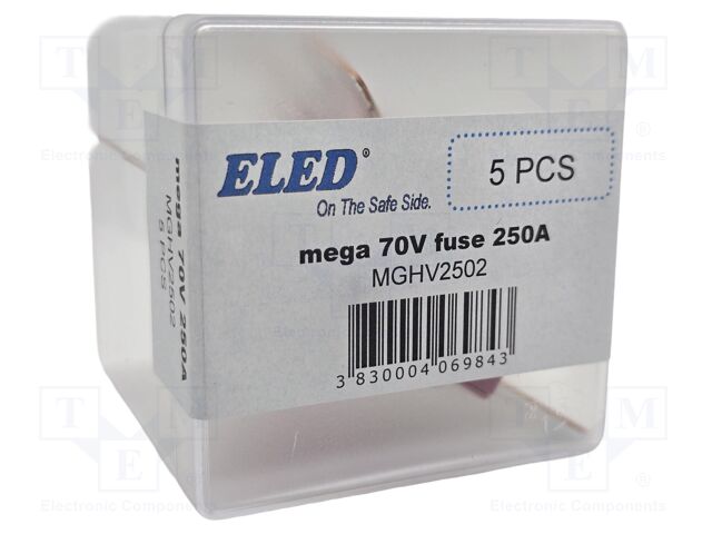 Fuse: fuse; 250A; 70VDC; automotive; 68mm; M8 screw; 68x16x10.5mm