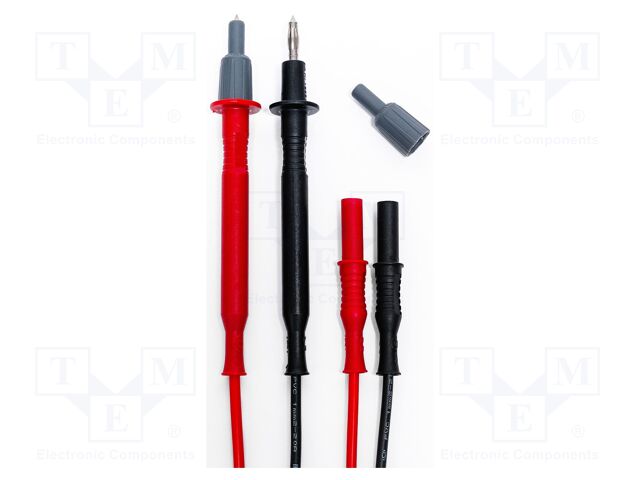 Test leads; Umax: 1kV; Imax: 20A; 1m; red and black; 2pcs.