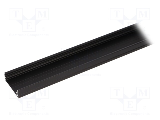 Profiles for LED modules; surface; black; L: 2m; aluminium