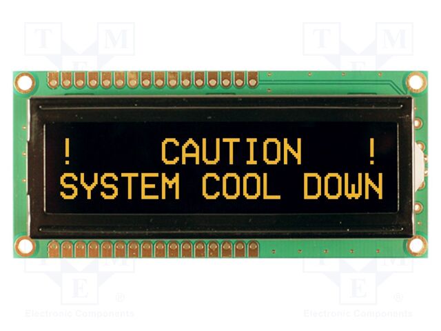 Display: LCD; FSTN Negative; 16x2; black; 80x36mm; LED; 5V