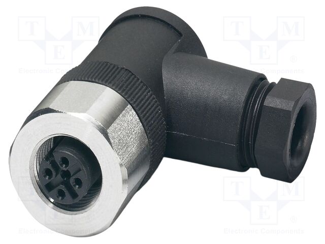 Connector: M12; plug; PIN: 4; 250V; angled; IP65; screw terminal