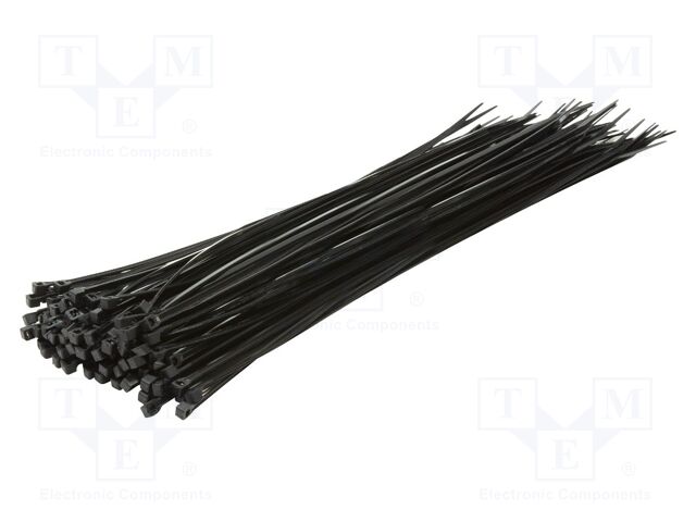 Cable tie; L: 500mm; W: 4.4mm; black; polyamide; 100pcs; UL94V-2