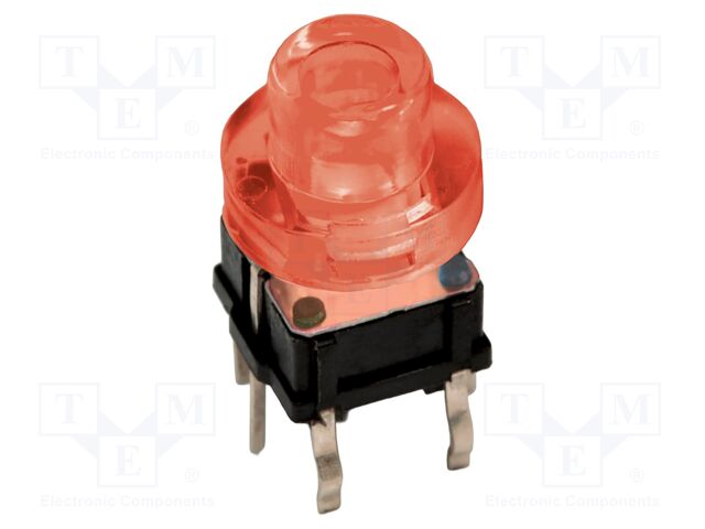 ILLUMINATED TACTILE SWITCH, SPST, 50mA, 12VDC