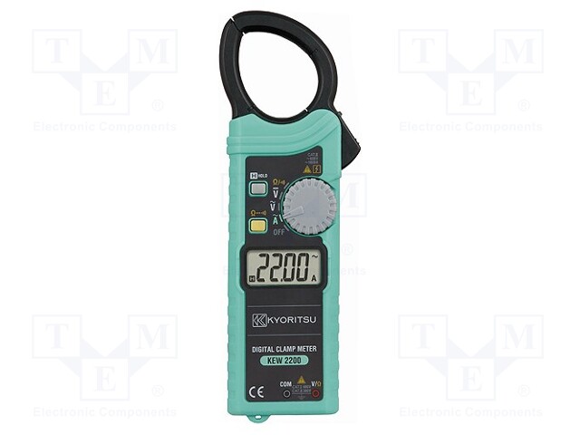 AC digital clamp meter; Øcable: 33mm; LCD; Sampling: 2,5x/s