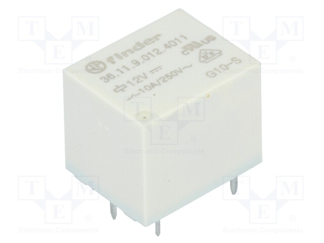 Relay: electromagnetic; SPDT; Ucoil: 12VDC; 10A/250VAC; 10A/30VDC