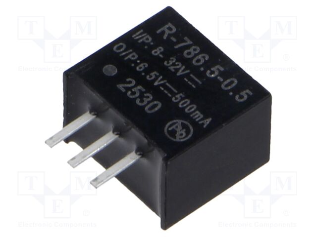 Converter: DC/DC; 3.25W; Uin: 8÷32V; Uout: 6.5VDC; Iout: 500mA; SIP3