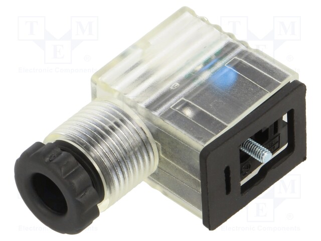 Plug for coil; PIN: 3; natural (transparent); 24V; A: 20.8mm