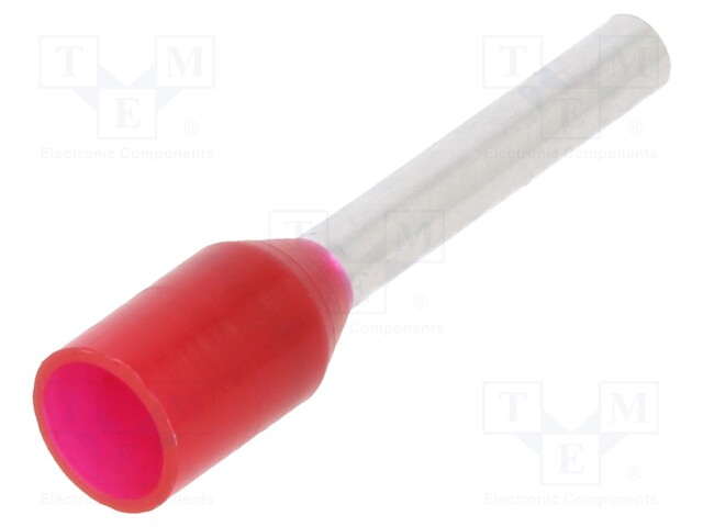 TERMINAL, FERRULE, 10 X 1.4MM, CRIMP RED