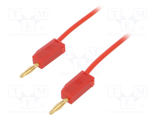 Test lead; PVC; 0.5m; red; 10A; 60VDC; Cond.cross sec: 0.5mm2; 30VAC