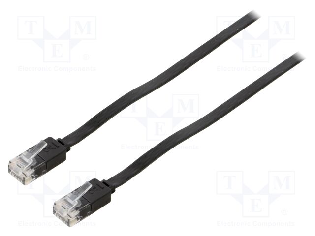 Patch cord; U/UTP; 6; stranded; Cu; PVC; black; Len: 7m; 32AWG