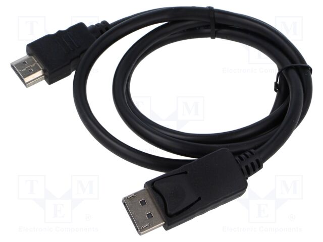 Cable; DisplayPort 1.1,HDMI 2.0; DisplayPort plug,HDMI plug; 1m