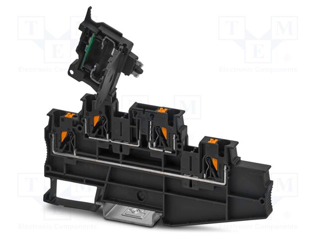 Splice terminal: rail; PA; L: 82.6mm; terminals: 4; W: 6.2mm