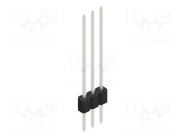 Connector: pin strips; pin header; male; PIN: 3; 1.27mm; THT; 1x3