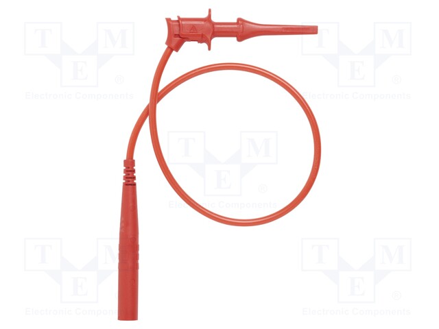 Test lead; 5A; 4mm banana plug-mini hook; insulated; Urated: 300V
