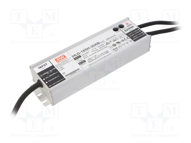 Power supply: switched-mode; LED; 186W; 30VDC; 27÷33VDC; 3.1÷6.2A