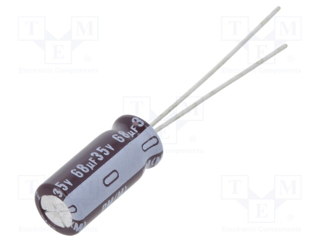 Capacitor: electrolytic; low impedance; THT; 68uF; 35VDC; ±20%