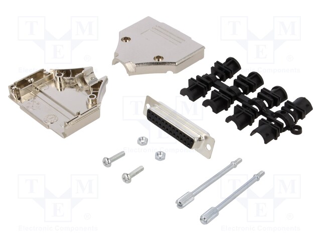 D-Sub; PIN: 25; plug; female; straight; soldering; for cable