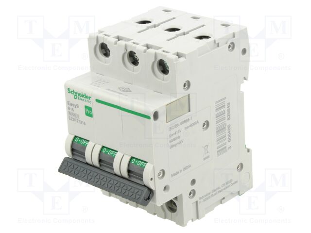 Circuit breaker; 230/400VAC; Inom: 16A; Poles: 3; Charact: B; 6kA