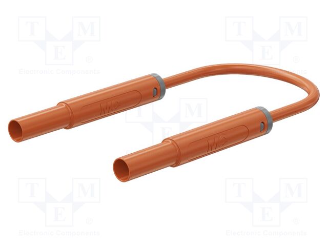 Test lead; 19A; banana plug 4mm,both sides; insulated; Len: 0.5m