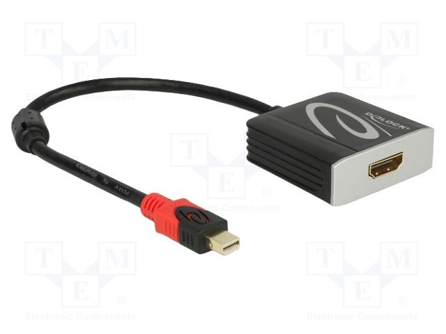Adapter; HDMI socket,mini DisplayPort plug; 0.2m; black