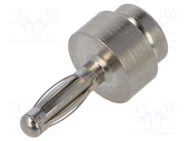 Adapter; banana 4mm plug,press stud male 10mm