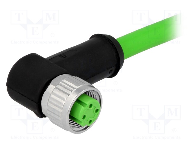 Plug; M12; PIN: 4; female; D code-Ethernet; 5m; Insulation: PVC