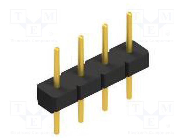 Connector: pin strips; pin header; male; PIN: 4; 2.54mm; THT; 1x4