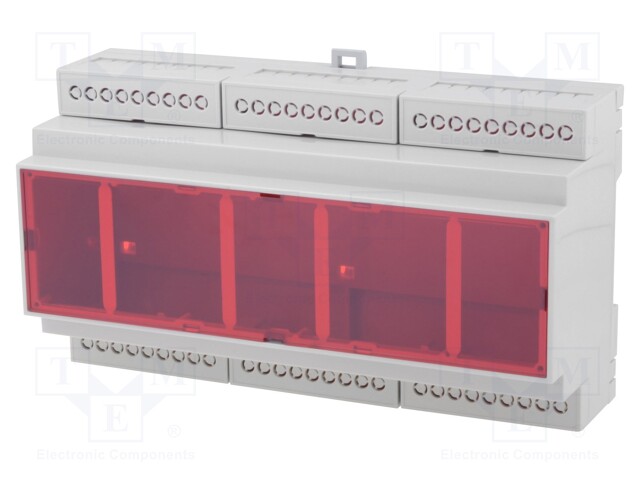 Enclosure: for DIN rail mounting; Y: 90.2mm; X: 159.5mm; Z: 57.5mm