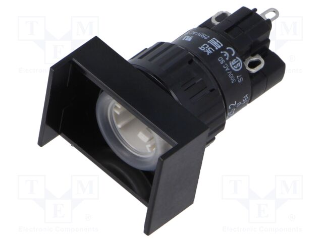 Switch: body; 16mm; Stabl.pos: 2; NC + NO; Pos: 2; Cutout: Ø16.2mm